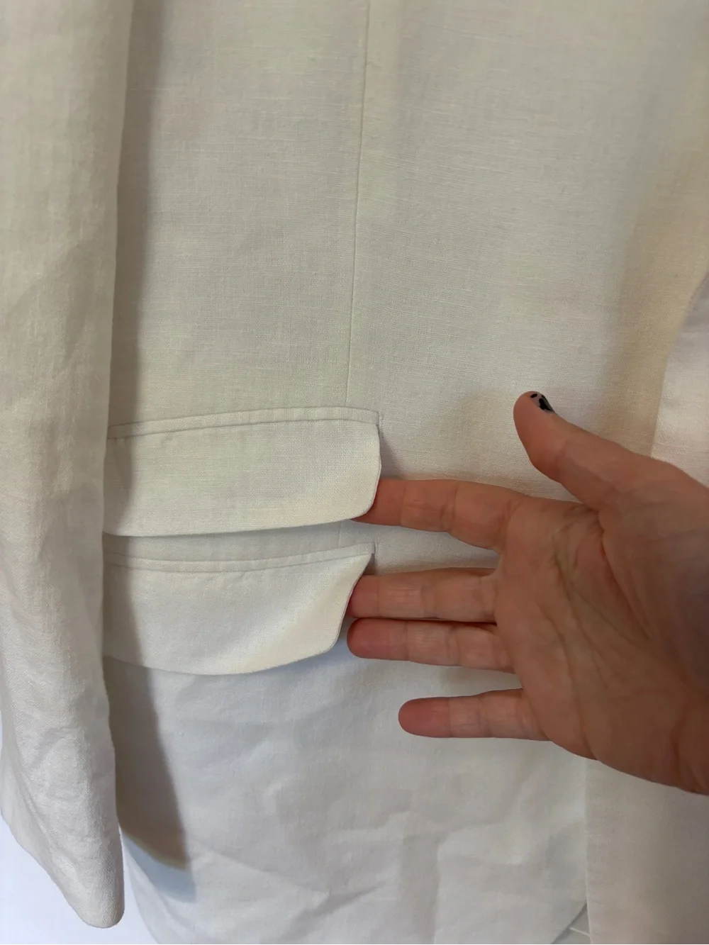 Perry Ellis Ivory White Linen Blazer Two-Button Slim Single Breast Euro Summer